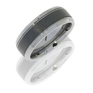 Lashbrook CT08FB9090 MACHINE-POLISH Tungsten Ceramic Wedding Ring or Band