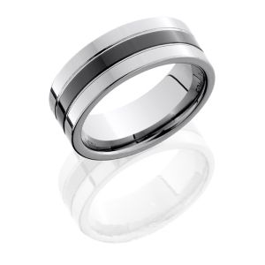 Lashbrook CT08P145 POLISH Tungsten Ceramic Wedding Ring or Band
