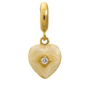 JLo Collection Endless Jewelry Big Heart Gold Plated White Cubic Zirconia Charm 1875-2