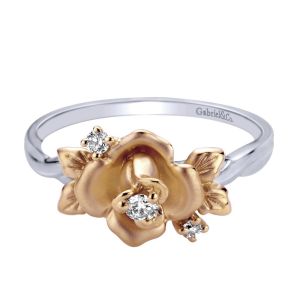 Gabriel Fashion 14 Karat Two-Tone Floral Ladies' Ring LR50124T45JJ