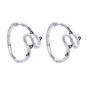 Gabriel Fashion Silver Byblos Hoop Earrings EG12546SVJWS