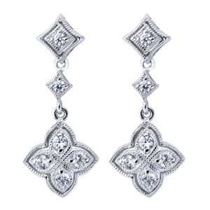 Gabriel Fashion 14 Karat Victorian Drop Earrings EG10824W45JJ