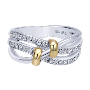 Gabriel Fashion 14 Karat Two-Tone Modern Ladies' Ring LR4190M44JJ
