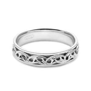 Tacori Platinum Hand Engraved Wedding Band HT2404