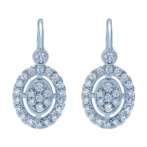 Gabriel Fashion 14 Karat Clustered Diamonds Leverback Earrings EG12275W45JJ