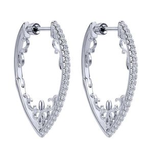 Gabriel Fashion 14 Karat Hoops Fancy Earrings EG12079W45JJ