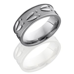 Lashbrook 8FDeerU Sand-Satin Titanium Wedding Ring or Band