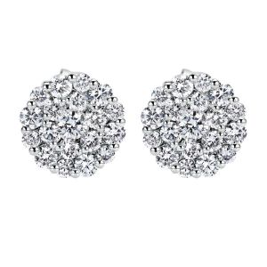 Gabriel Fashion 14 Karat Clustered Diamonds Stud Earrings EG11717W44JJ
