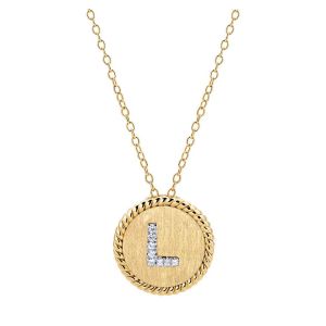 Gabriel Fashion 14 Karat Two-Tone Initial Initial Necklace NK2645L-M45JJ