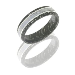 Lashbrook D6D2.5-SS POLISH-ACID Damascus Steel Wedding Ring or Band