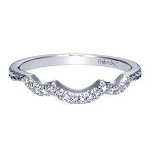 Gabriel 18 Karat White Gold Curved Wedding Band WB12761R4W84JJ