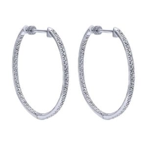 Gabriel Fashion 14 Karat Hoops Classic Earrings EG10855W45JJ