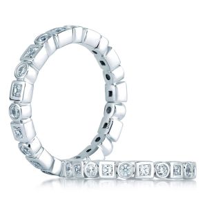 A.JAFFE Metropolitan Collection Platinum Diamond Wedding Ring WR0841 / 61