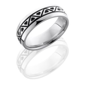 Lashbrook CC7DANGA Polish Cobalt Chrome Wedding Ring or Band