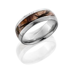 Lashbrook D8D14/MOCTREESTAND POLISH Damascus Steel Wedding Ring or Band