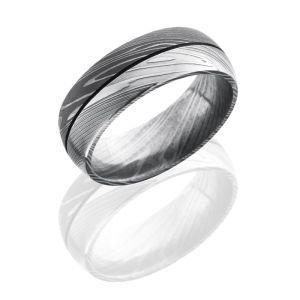 Lashbrook D8D1.5 ACID-BEAD Damascus Steel Wedding Ring or Band