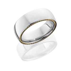 Lashbrook CC8DSIDEBRAID/14KY POLISH Cobalt Chrome Wedding Ring or Band