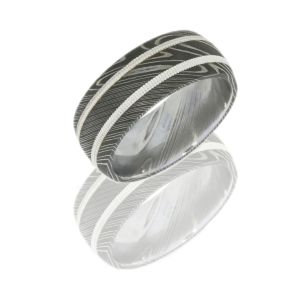 Lashbrook D9D21-SS2MIL ACID Damascus Steel Wedding Ring or Band