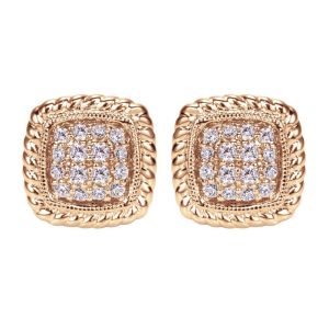 Gabriel Fashion 14 Karat Hampton Diamond Stud Earrings EG11556K45JJ
