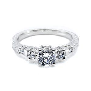 Tacori 18 Karat Hand Engraved Engagement Ring HT2200