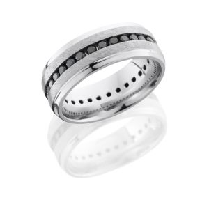 Lashbrook CC8B(S)ETERNITYBLKDIA.04 ANGLE SATIN/POLISH Cobalt Chrome Wedding Ring or Band