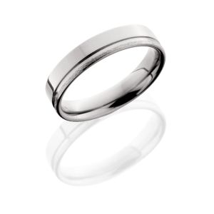 Lashbrook 5F1.5OC POLISH-STONE Titanium Wedding Ring or Band