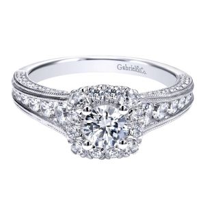 Gabriel 14 Karat Victorian Engagement Ring ER911798R0W44JJ