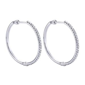 Gabriel Fashion 14 Karat Hoops Classic Earrings EG11021W44JJ