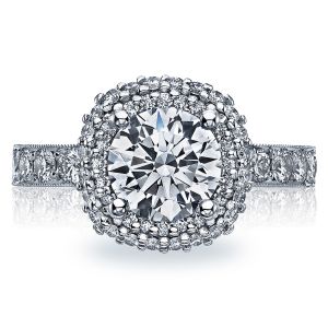 38-3CU75 Platinum Tacori Blooming Beauties Engagement Ring
