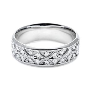 Tacori Platinum Hand Engraved Wedding Band HT2389