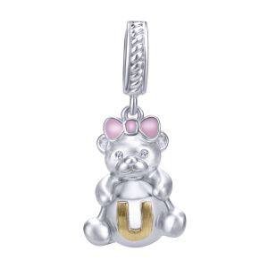 Gabriel Fashion Silver / 18 Karat Two-Tone Initial Charm Pendant PT9419U-EPMY5JJ