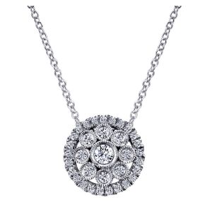 Gabriel Fashion 14 Karat Clustered Diamonds Necklace NK4960W45JJ