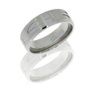 Lashbrook 8BTURKEYDEER SATIN-POLISH Titanium Wedding Ring or Band