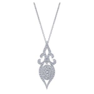 Gabriel Fashion 14 Karat Clustered Diamonds Necklace NK4549W45JJ