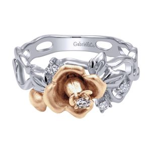 Gabriel Fashion 14 Karat Two-Tone Floral Ladies' Ring LR5083T45JJ