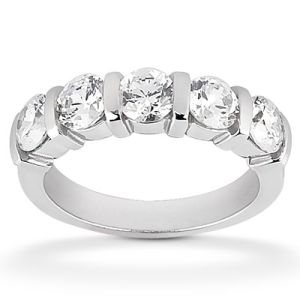 Diamond Five Stone Band Platinum Taryn Collection TQD B-992-5