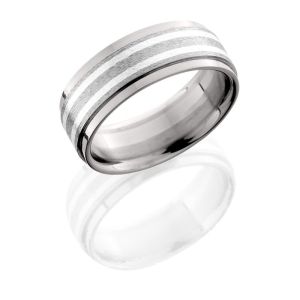 Lashbrook 8FGEW21/SS STONE-POLISH Titanium Wedding Ring or Band