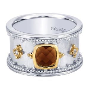 Gabriel Fashion Silver / 18 Karat Two-Tone Roman Ladies' Ring LR6099MY5SQ