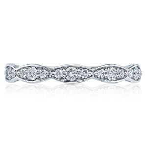 46-25 Platinum Tacori Sculpted Crescent Diamond Wedding Ring