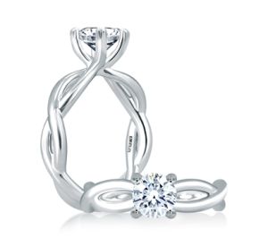 A.JAFFE Platinum Classic Engagement Ring ME1638