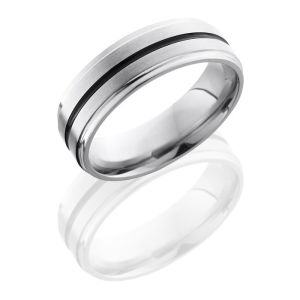 Lashbrook 7FGE11A Satin-Polish Titanium Wedding Ring or Band