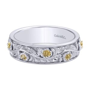Gabriel Fashion Silver / 18 Karat Two-Tone Stackable Stackable Ladies' Ring LR5867-7MYJJJ