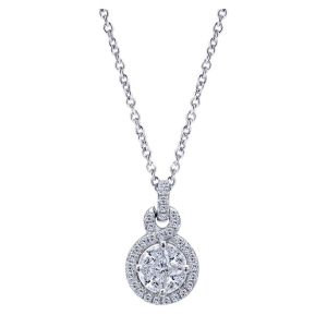 Gabriel Fashion 14 Karat Clustered Diamonds Necklace NK2303W44JJ