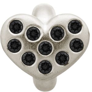 Endless Jewelry Black Heart of Love Sterling Silver Charm 41450-2