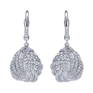 Gabriel Fashion 14 Karat Lusso Diamond Drop Earrings EG11384W45JJ