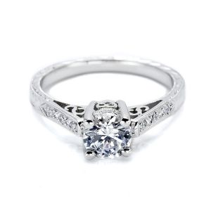 Tacori Platinum Hand Engraved Engagement Ring HT2202