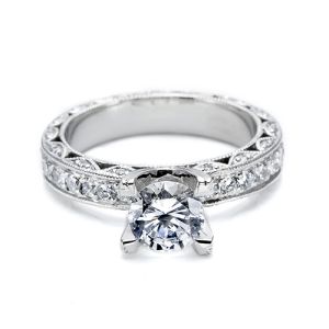 Tacori Platinum Crescent Silhouette Engagement Ring HT2229A