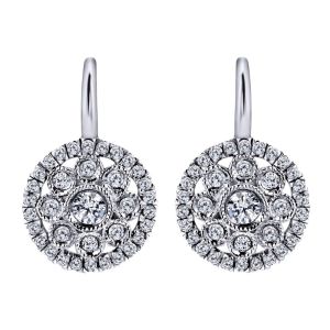 Gabriel Fashion 14 Karat Clustered Diamonds Leverback Earrings EG12663W45JJ