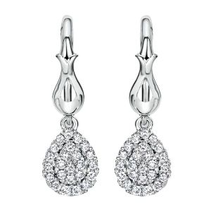 Gabriel Fashion 14 Karat Clustered Diamonds Drop Earrings EG11767W44JJ