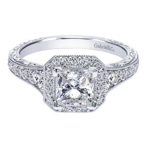 Gabriel 14 Karat Victorian Engagement Ring ER11793S4W44JJ